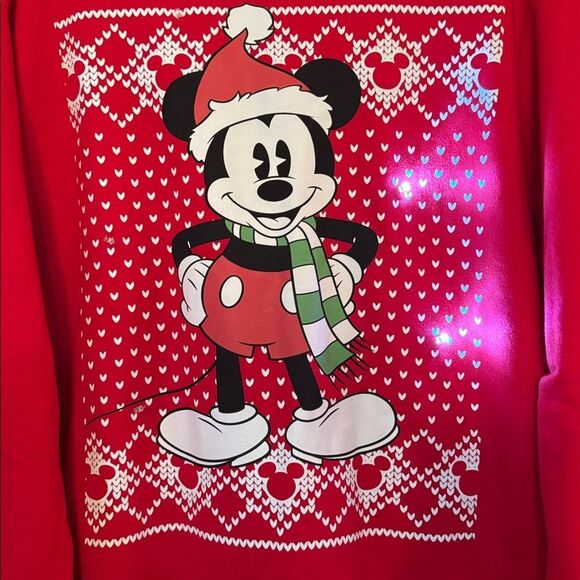 DISNEY Light Up Mickey Mouse Christmas Holiday Crew Neck Sweatshirt - Picture 5 of 11